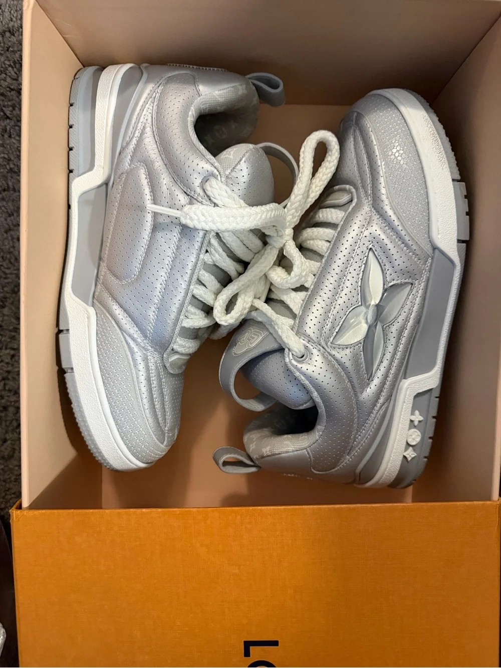 Louis Vuitton Silver Low-Top Men's Sneakers